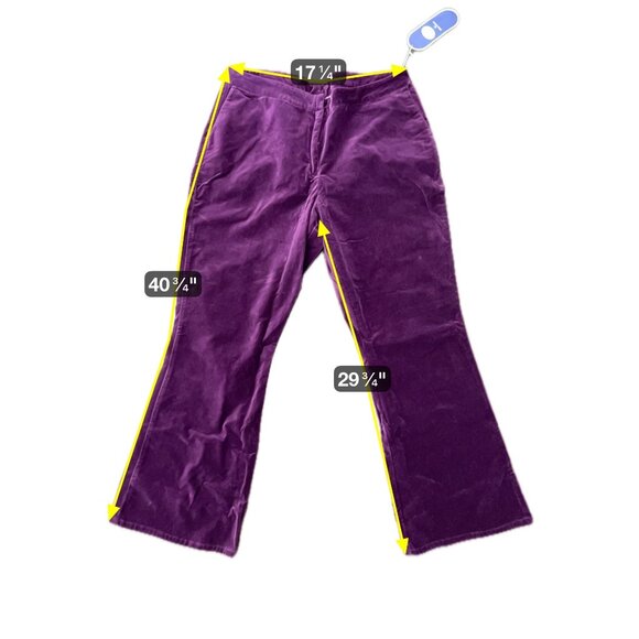DG2 by Diane Gilman Flat Front Velvet Pants Purple Plus Size 20W Classic NWT - Picture 7 of 10